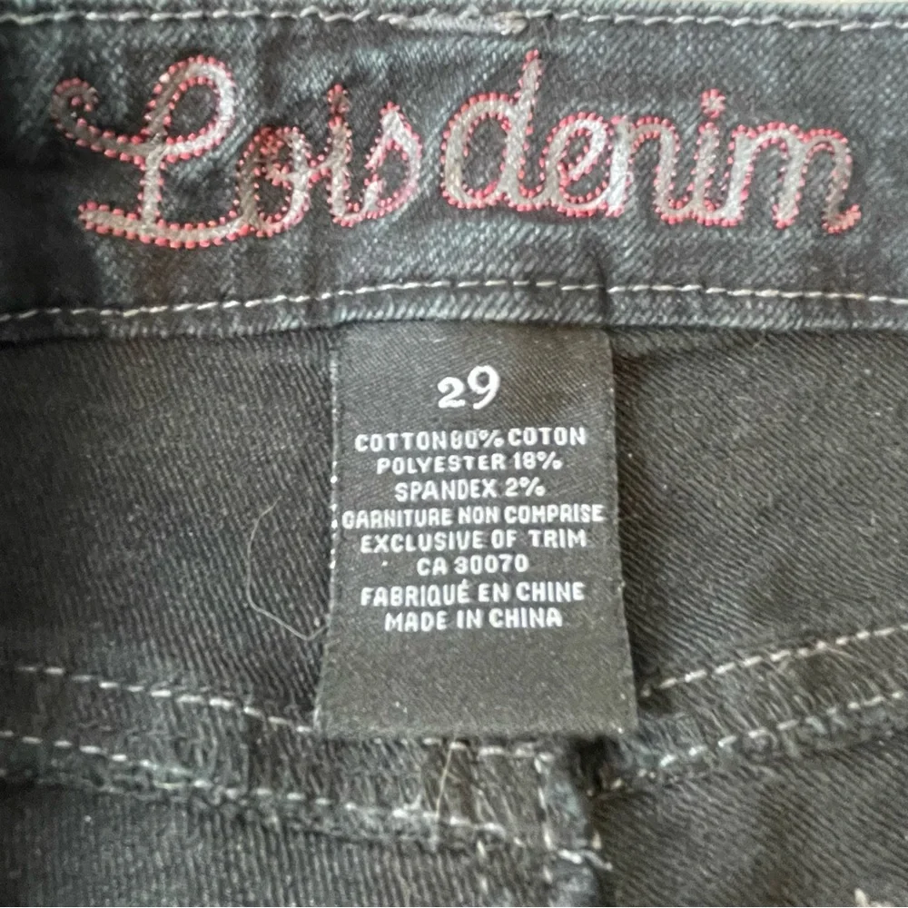 Lois Denim Straight Leg Jeans Womens 29 Black Excellent Stretch Mid Rise - Picture 2 of 11
